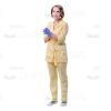 Female Young Doctor Wearing Light Beige Uniform Cutout Photo Pack -31606