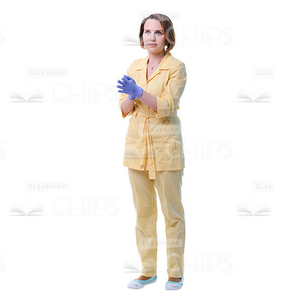 Female Young Doctor Wearing Light Beige Uniform Cutout Photo Pack -31606