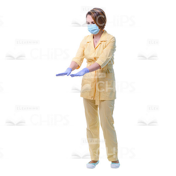Female Young Doctor Wearing Light Beige Uniform Cutout Photo Pack -31615