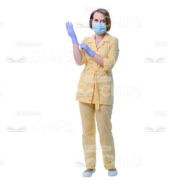 Female Young Doctor Wearing Light Beige Uniform Cutout Photo Pack -31617