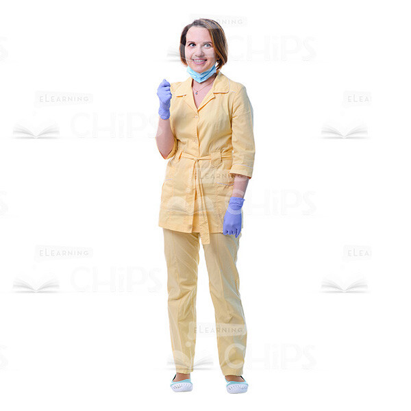 Female Young Doctor Wearing Light Beige Uniform Cutout Photo Pack -31620
