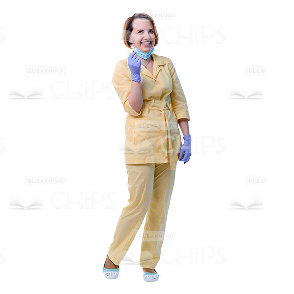 Female Young Doctor Wearing Light Beige Uniform Cutout Photo Pack -31621