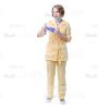 Female Young Doctor Wearing Light Beige Uniform Cutout Photo Pack -31622