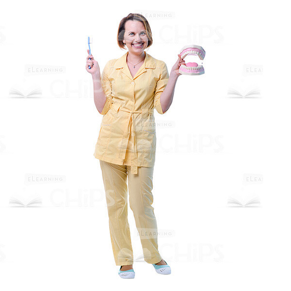 Female Young Doctor Wearing Light Beige Uniform Cutout Photo Pack -31633