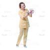 Female Young Doctor Wearing Light Beige Uniform Cutout Photo Pack -31636