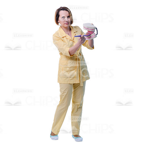 Female Young Doctor Wearing Light Beige Uniform Cutout Photo Pack -31637