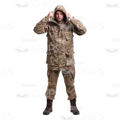 Young Soldier Wearing The Hood Cutout Photo-0