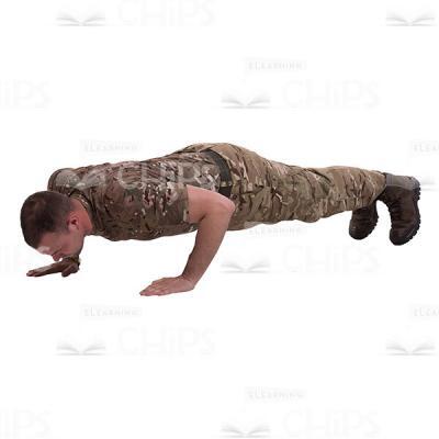 Young Soldier Pushing-up Cutout Photo-0