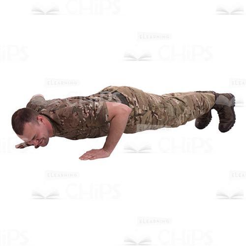 Tired Young Soldier In The Pushing-up Stand Cutout Photo-0