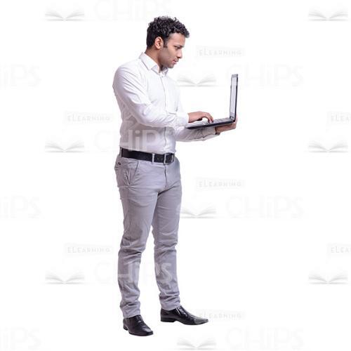 Surfing In The Net Businessman With Laptop Cutout Photo-0