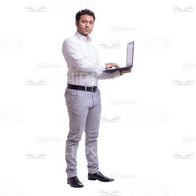 Surfing With Laptop Businessman Cutout Photo-0