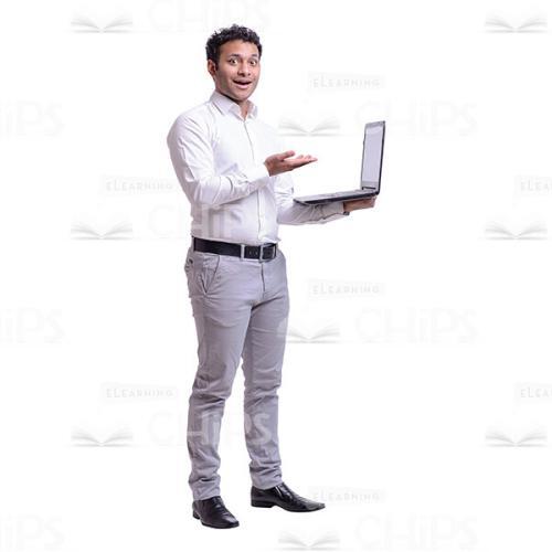 Surprised Businessman With Laptop Cutout Photo-0