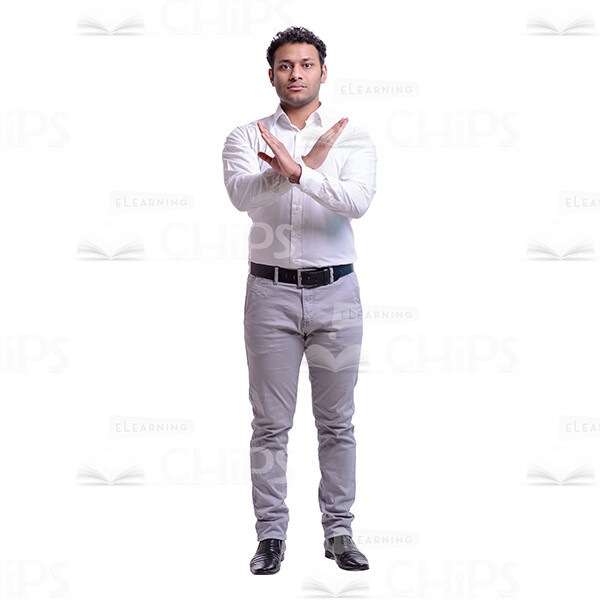Young Businessman With Finish Gesture Cutout Photo-0