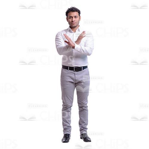 Denying Young Businessman Cutout Photo-0