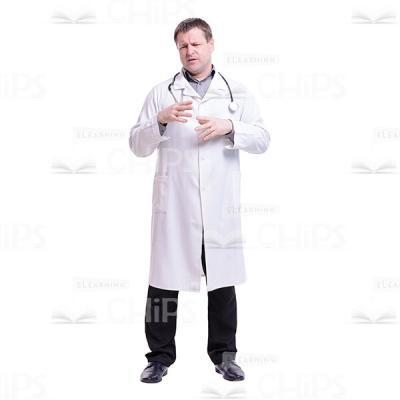 Doubting And Denying Doctor Looking Right Up Cutout Photo-0
