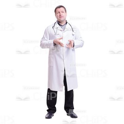 Looking Up Gesticulating Doctor Cutout Photo-0