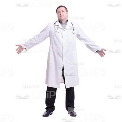 Doctor With Can’t Help Gesture Cutout Photo-0