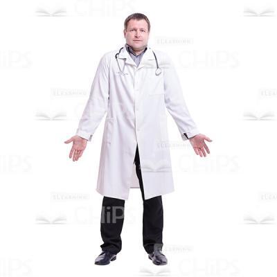 Doctor With Do Not Ask Me Gesture Cutout Photo-0