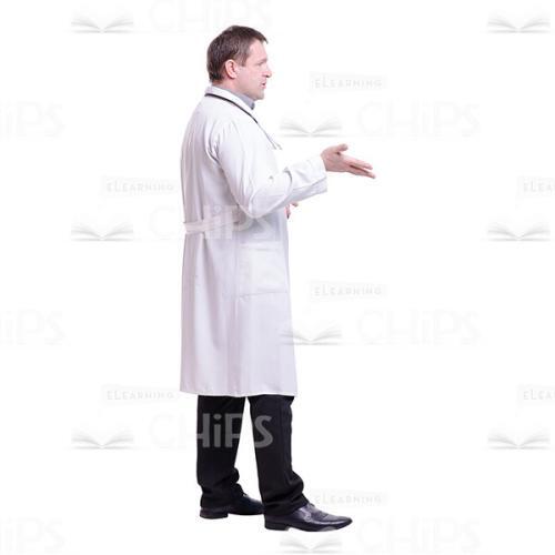 Profile View Gesticulating Doctor Cutout Photo-0