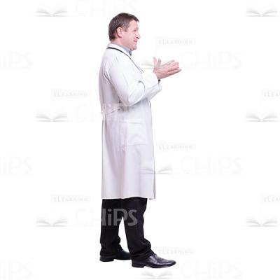 Profile View Smiling Talking Doctor Cutout Photo-0