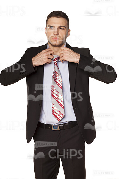 Business Man Straightening His Tie Stock Photo-0