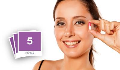 Woman Taking Medicines Stock Photo Pack-0