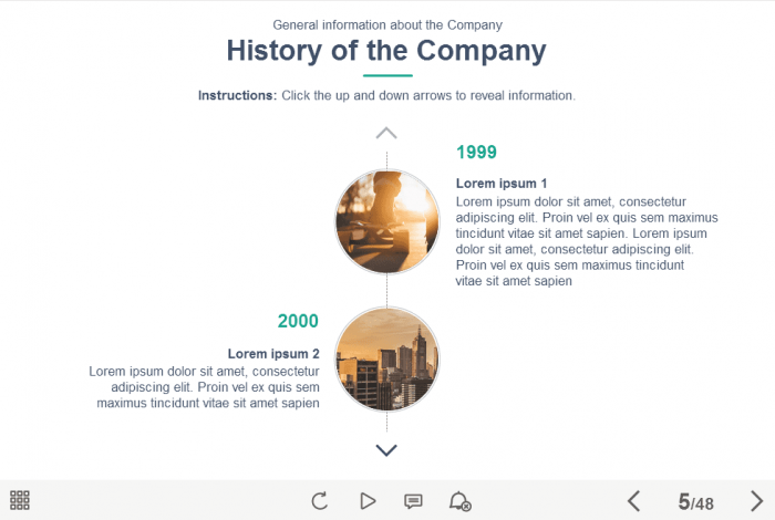 Vertical Timeline — eLearning Template Lectora Course Player