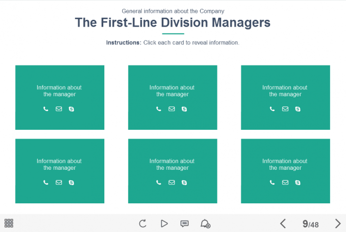 Green Clickable Blocks — eLearning Lectora Course Player