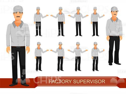 Male Factory Supervisor Vector Character-0