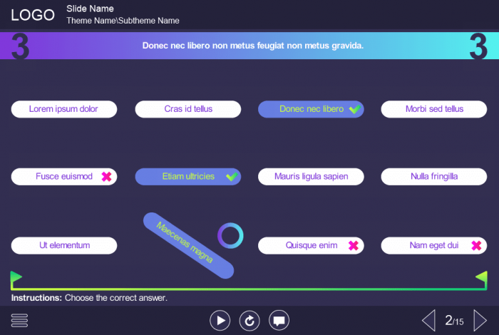 Creative Dark Colored Quiz — Storyline e-Learning Templates