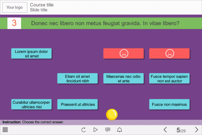 Creative Purple Quiz — Storyline e-Learning Templates