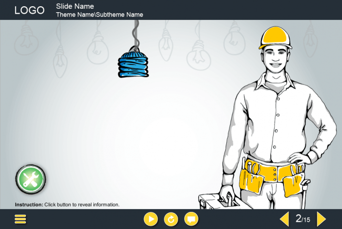 Smiling Constructor Vector Character — Articulate Storyline e-Learning Templates