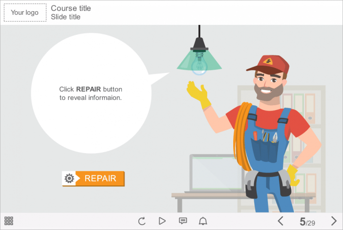 Vector Man with Callout — Articulate Storyline eLearning Asset