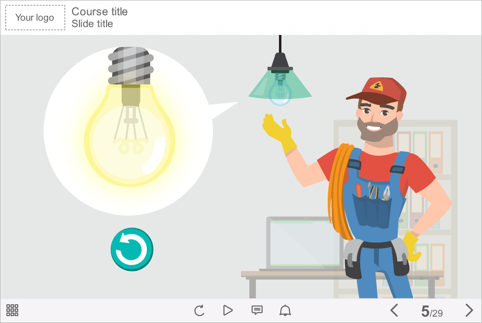 Burning Light Bulb — Storyline Template for eLearning Burning Light Bulb — Storyline Template for eLearning