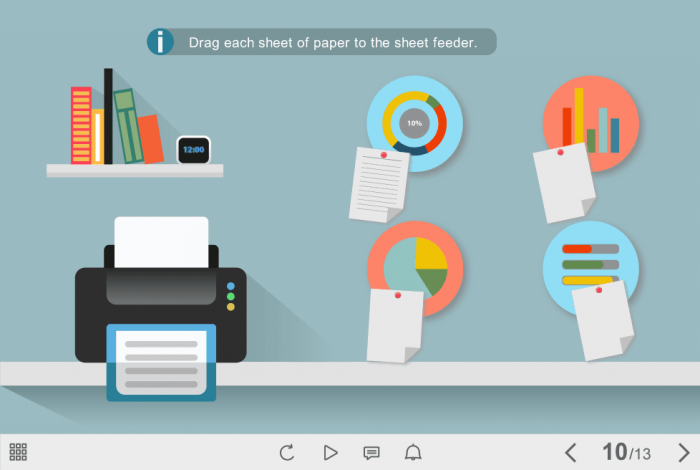 Printer On Gray Background — e Learning Templates for Articulate Storyline