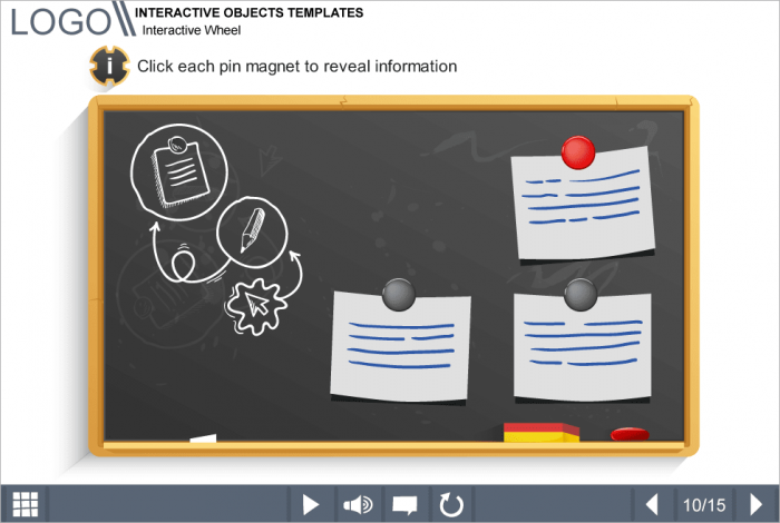Chalkboard with Stickers — Download Storyline Templates for eLearning Courses