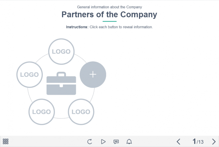 Five Clickable Buttons — e-Learning Templates for Lectora Publisher