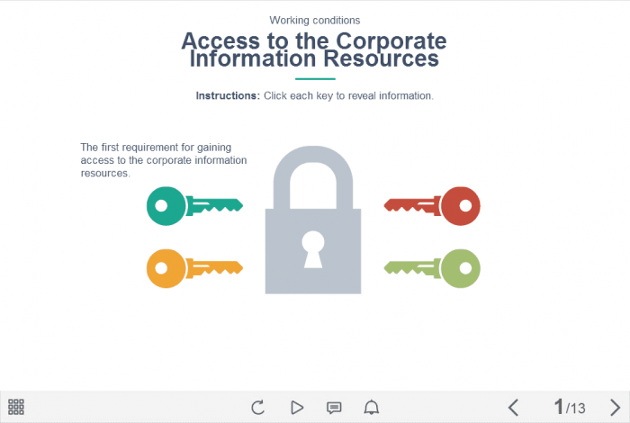 Multi-Colored Clickable Keys — e-Learning Templates for Lectora Publisher