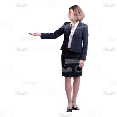 Focused Business Woman Presenting Gesture Cutout-0