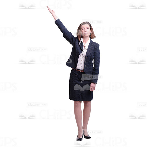 Cutout Business Woman Pointing Upwards-0