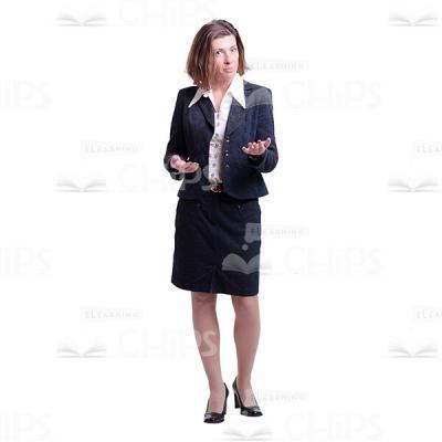 Business Woman Gesticulating With Both Hands Cutout-0