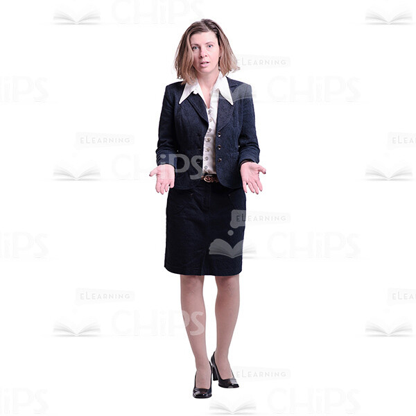 Astonished Businesswoman Throwing Hands Up Cutout Picture-0