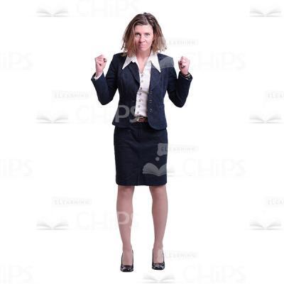Businesswoman Rejoices In Own Success Cutout Photo-0