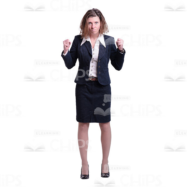 Tensed Businesswoman Making Yes Gesture Cutout-0