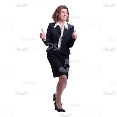 Cute Business Woman Showing Thumbs Up Cutout Image-0