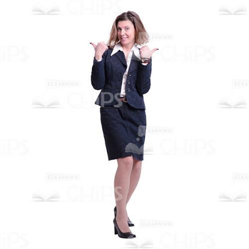Excited Woman Showing Her Thumbs Up Cutout Image-0