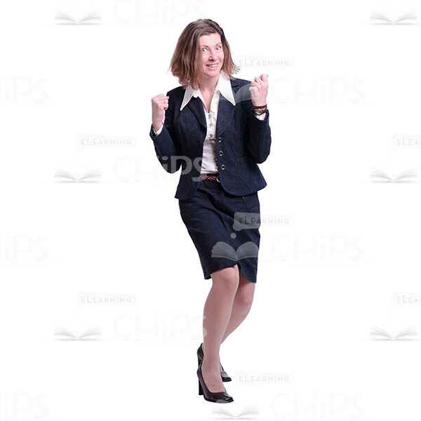 Extremely Happy Woman Making Yes Gesture Cutout Photo-0