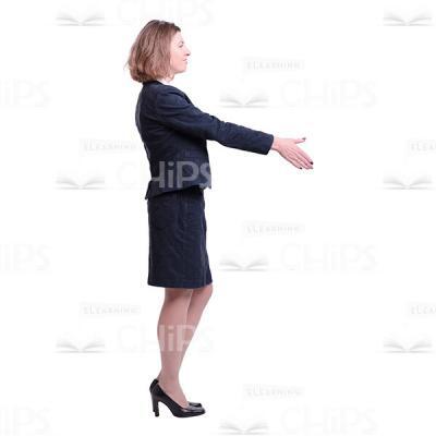 Business Woman Offering Hand Profile View Cutout Picture-0
