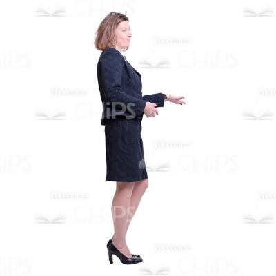 Businesswoman Gesticulating Side View Cutout-0