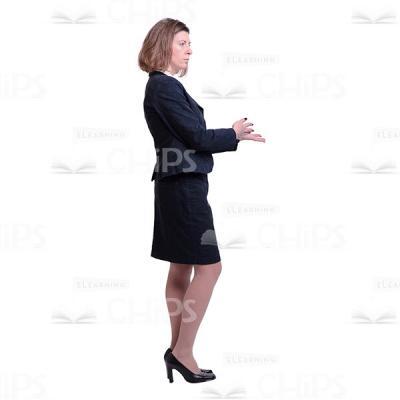 Businesswoman Gesticulating Profile View Cutout-0
